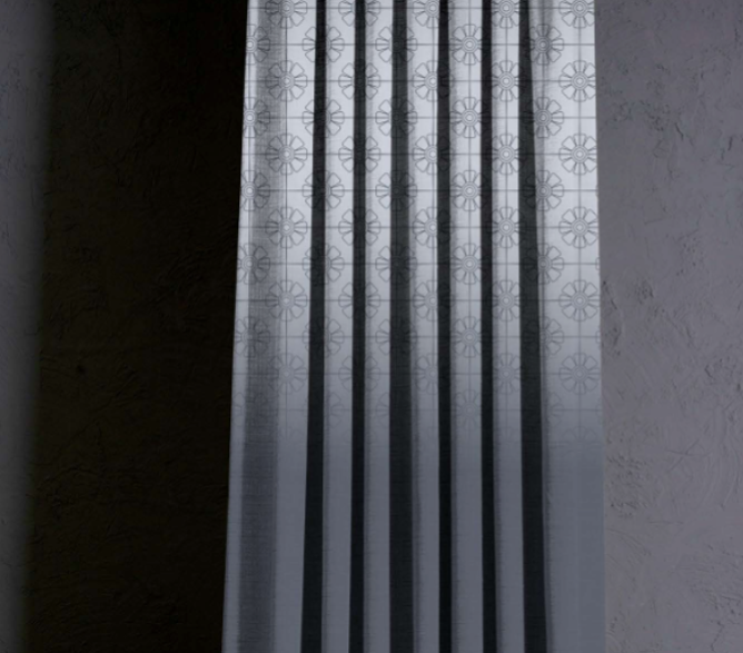 Designer curtains - Elegant Gray Patterned Curtain