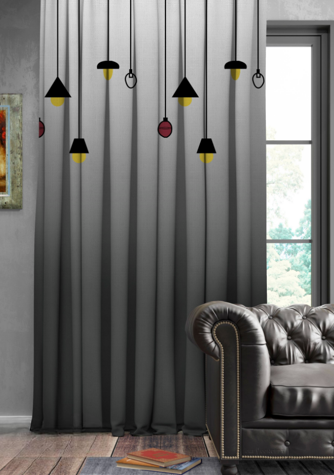 Designer curtains - Modern Hanging Lamp Design Blackout Curtains