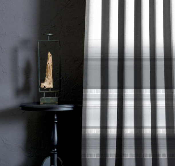 Designer curtains - Monochrome Striped Curtain with Sleek Gradient Effect