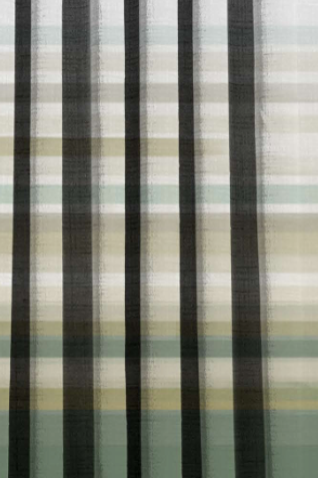 Designer curtains - Green Gradient Curtain with Striped Accent