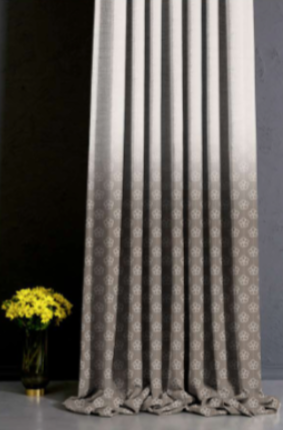 Designer curtains - Elegant Gray Gradient Curtain with Subtle Geometric Pattern