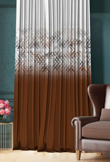 Designer curtains - "Bronze Ombre Geometric Curtains"