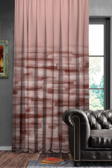 Designer curtains - "Blush Pink Watercolor Striped Curtains"