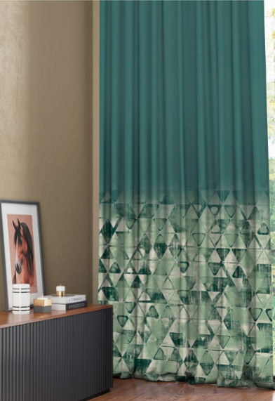 Designer curtains - Geometric Green Gradient Curtains