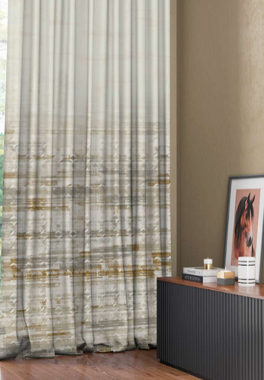 Designer curtains - Subtle Strata Beige Curtains