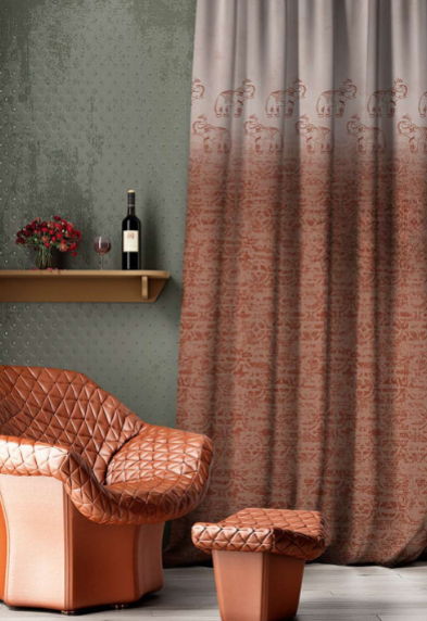 Designer curtains - Elegant Elephant Patterned Curtains