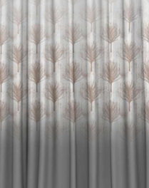 Designer curtains - Ombre Gradient Curtains with Delicate Geometric Leaf Pattern