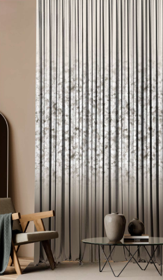 Designer curtains - Charcoal Mist Gradient Sheer Curtains