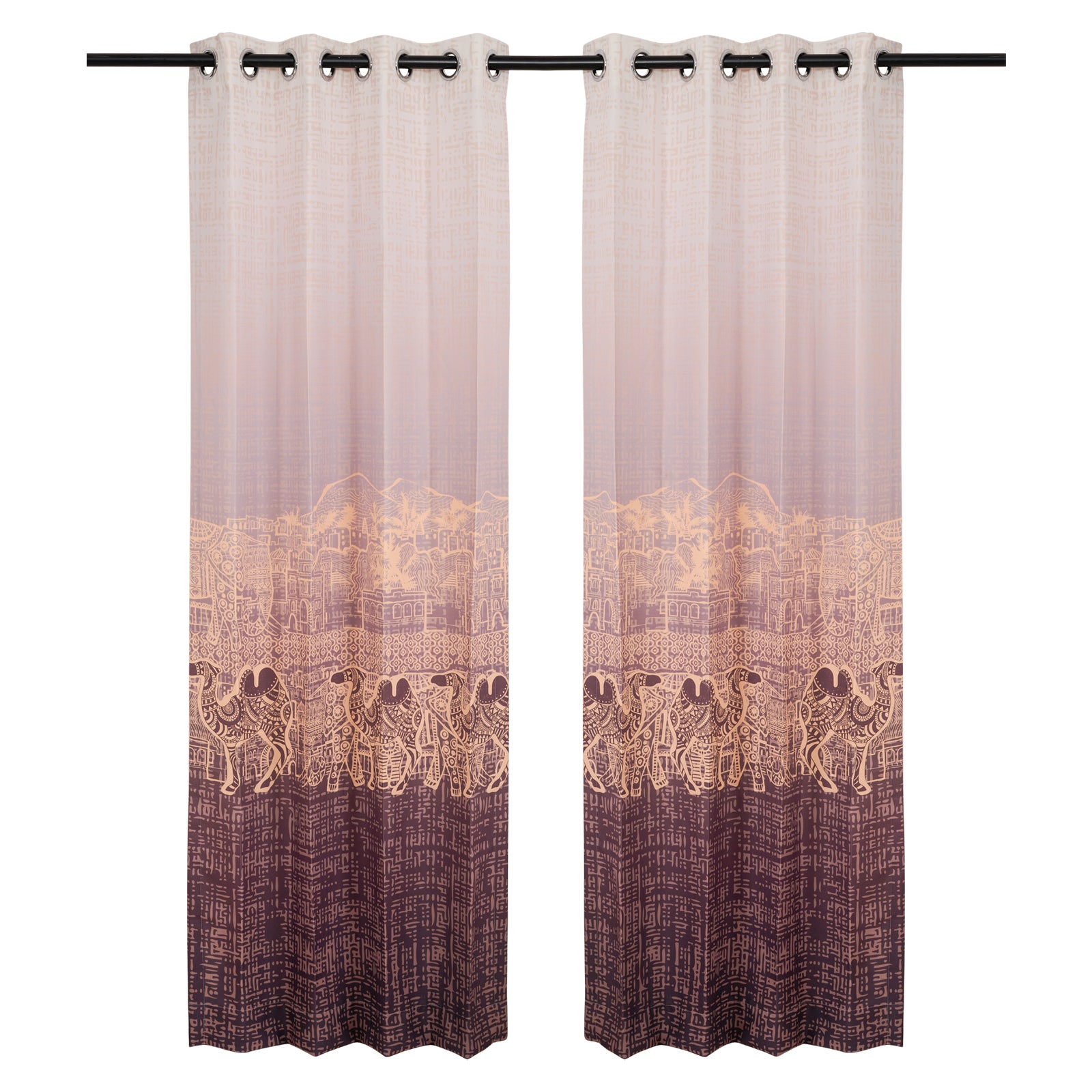 Designer Curtain - Golden Desert Design