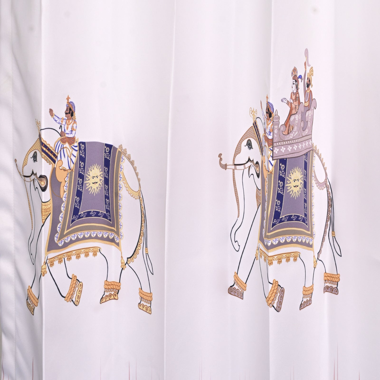 Premium Printed Fabric Curtain - Majestic Elephants