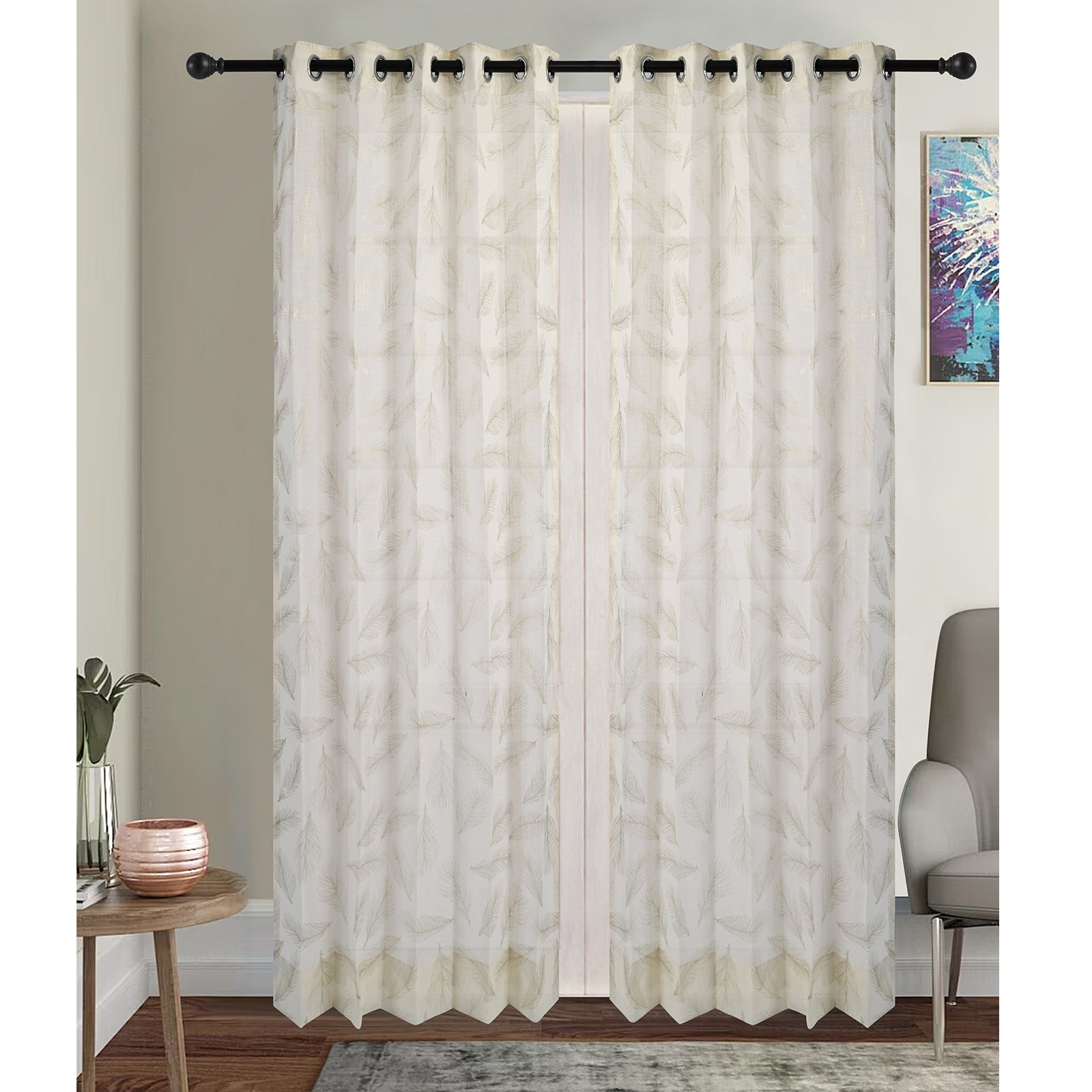 Peacock feather Sheer Curtains