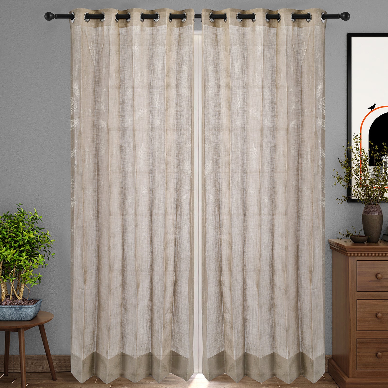 Peacock feather Sheer Curtains