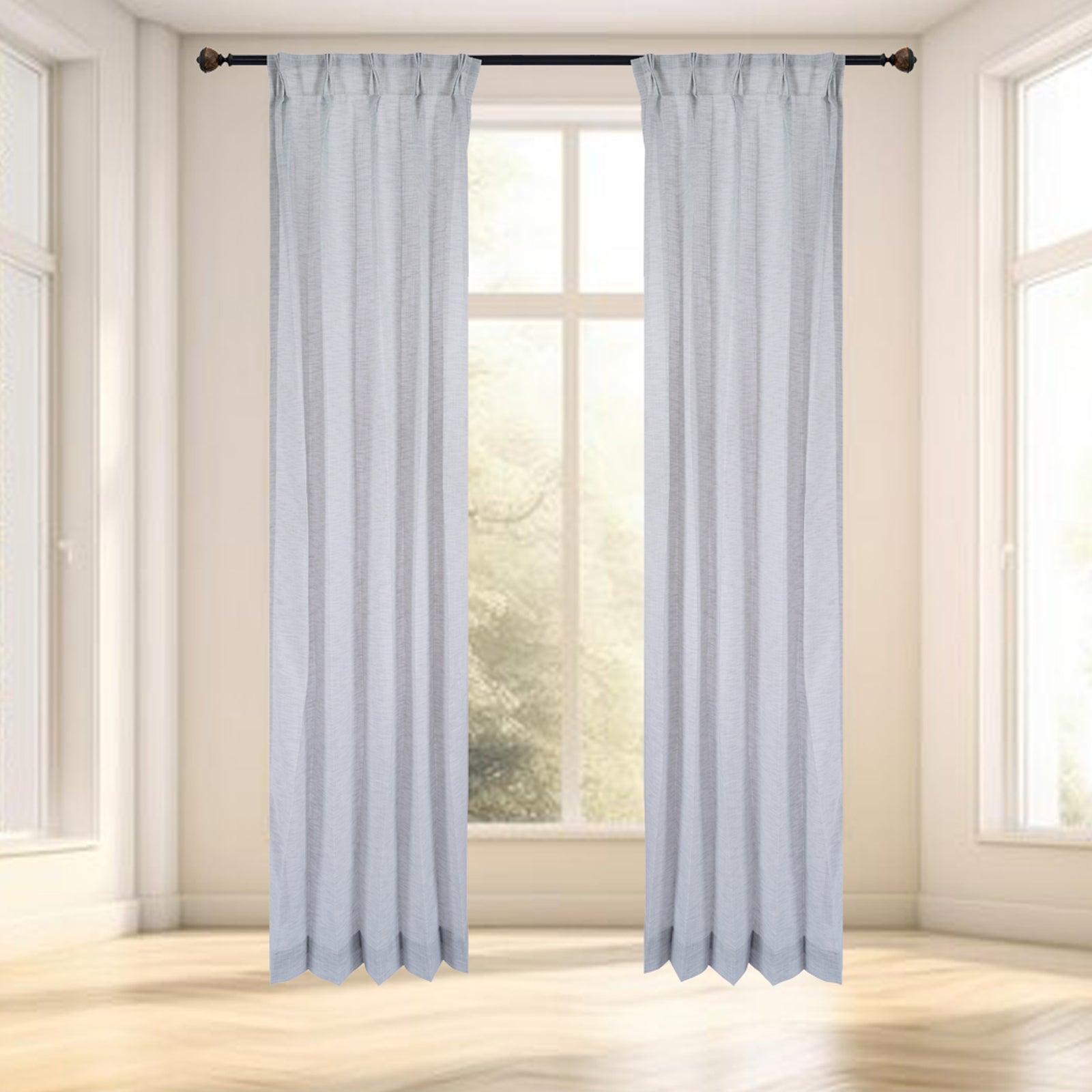 Cotton Blended Sheer - Self Texture - Light Grey