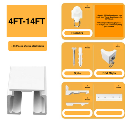 Premium Curtain Tracks - Smooth Gliding &amp; Silent Track