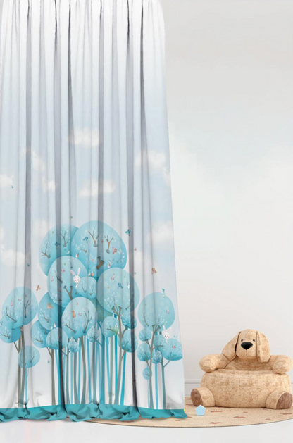 Designer Curtain -Enchanted Blue Forest Children&