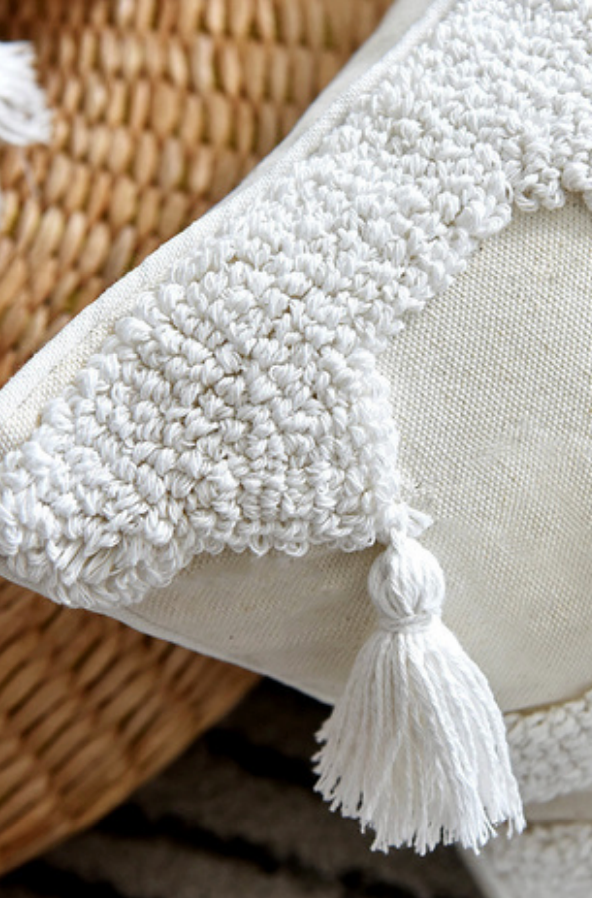 Textured Boho Tassel Cushion Collection