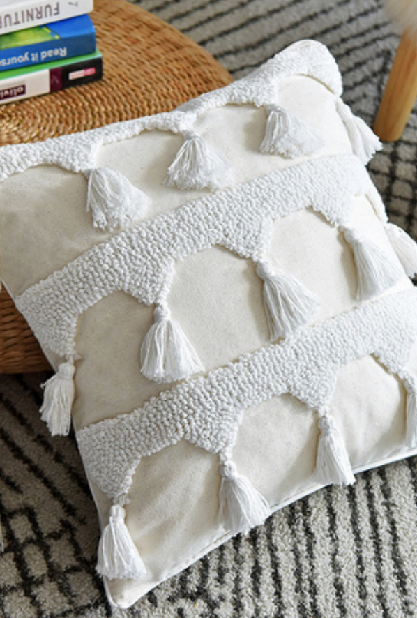 Textured Boho Tassel Cushion Collection
