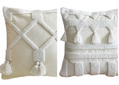 Textured Boho Tassel Cushion Collection