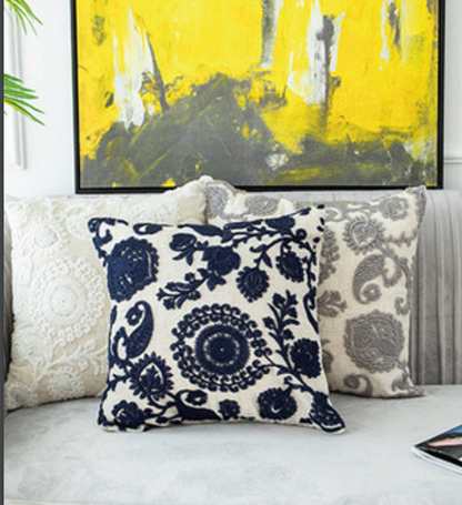 Bohemian Floral Embroidered Cushions