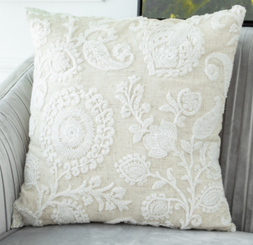 Bohemian Floral Embroidered Cushions