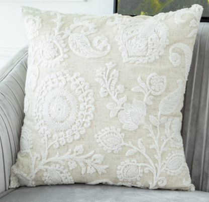 Bohemian Floral Embroidered Cushions