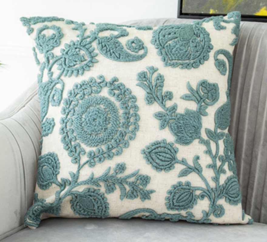 Bohemian Floral Embroidered Cushions