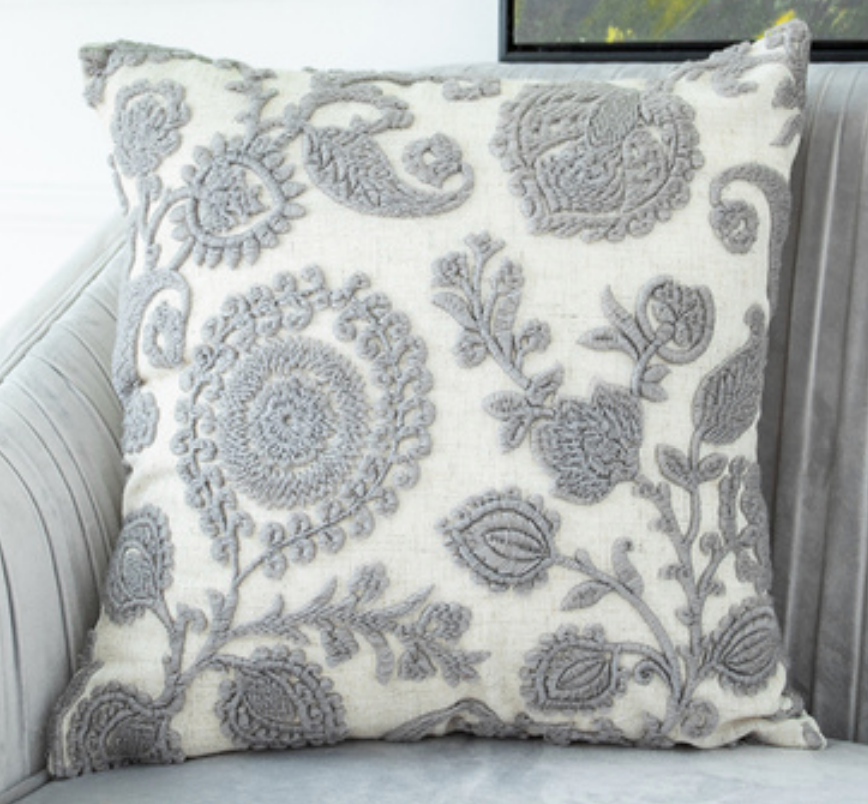 Bohemian Floral Embroidered Cushions