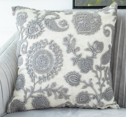Bohemian Floral Embroidered Cushions