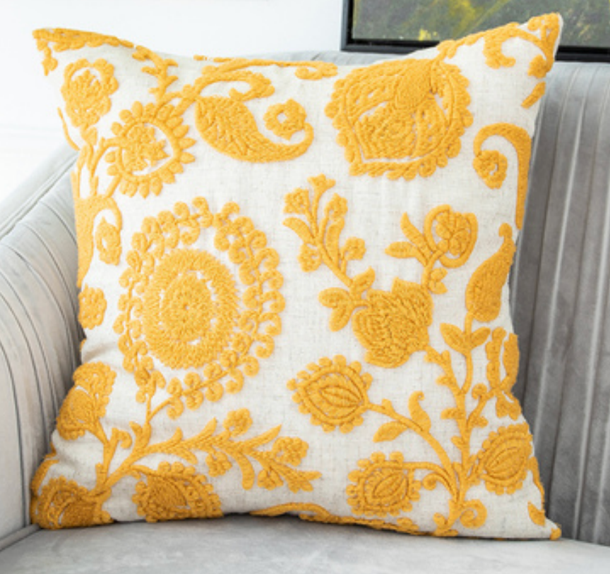 Bohemian Floral Embroidered Cushions