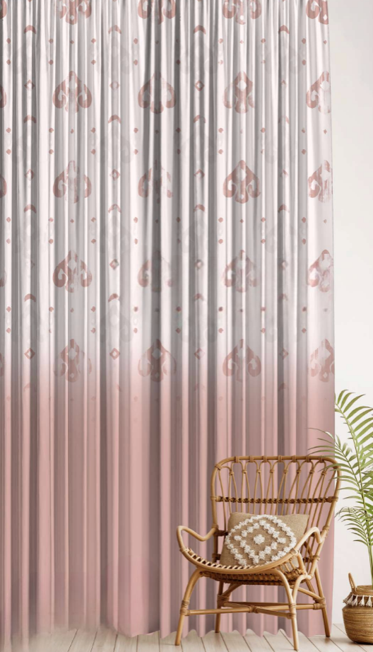 Designer curtains - Delicate Heart Pattern Sheer Curtains