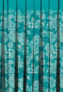 Designer curtains -  "Turquoise Ethnic Motif Ombre Curtains"