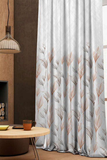 Designer curtains - "Silver Leaf Embossed Curtains"