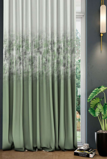Designer curtains - "Olive Green Ombre Abstract Curtains"