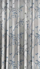 Designer curtains - "Floral Blue Embroidered Ombre Curtains"