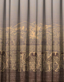 Designer curtains - "Vintage Brown Ethnic Elephant Motif Curtains"
