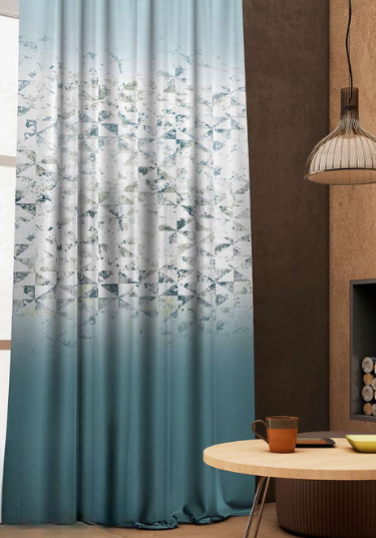Designer curtains - "Blue Gradient Abstract Triangle Curtains"