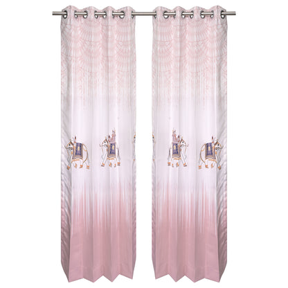 Premium Printed Fabric Curtain -  Majestic Elephants