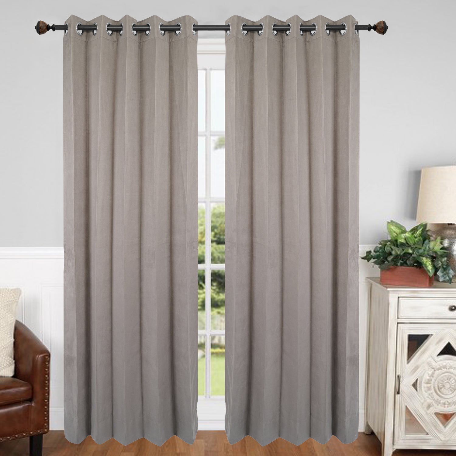 Premium Velvet Soft feel -Room Darkening - Luxury Blackout-Grey