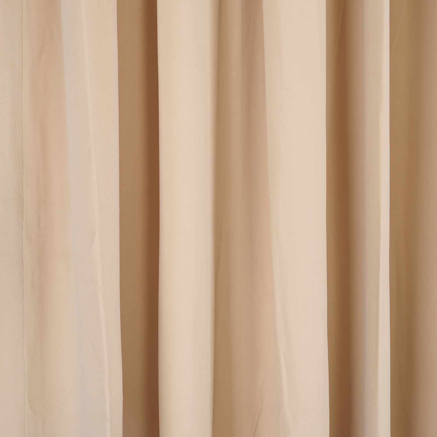 Plain Velvet Curtains - Beige
