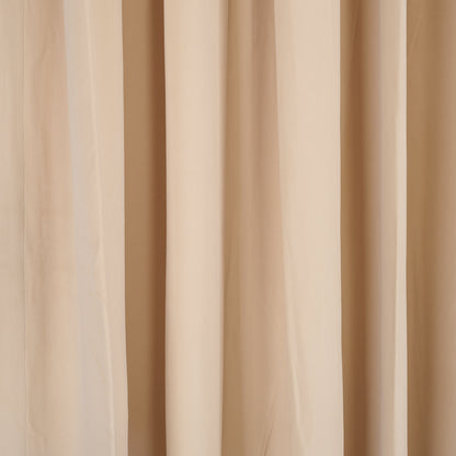 Plain Velvet Curtains - Beige