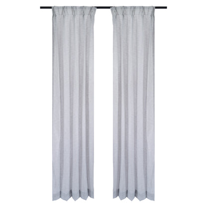 Cotton Blended Sheer -  Self Texture - Light Grey