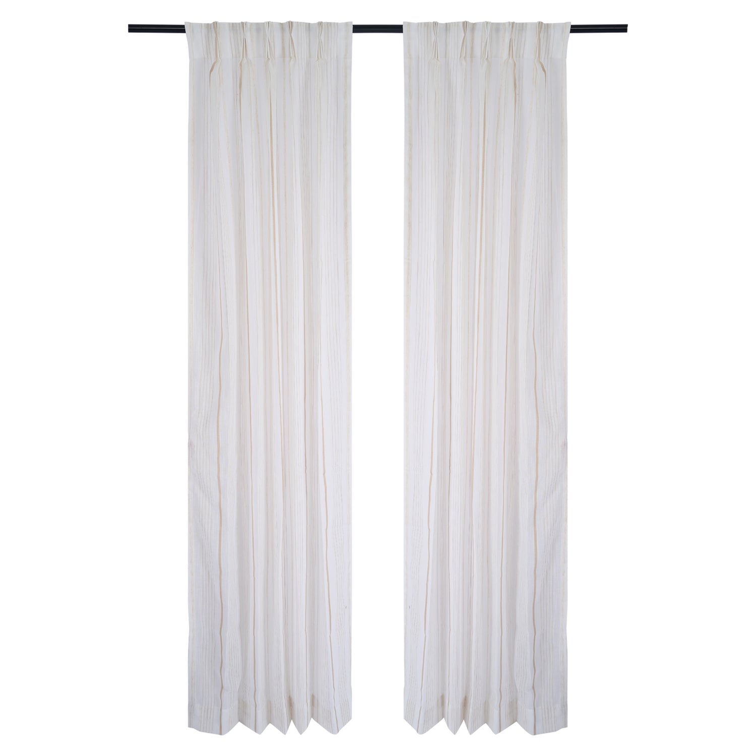 Cotton Blended Sheer - White with Earthy Embroidery